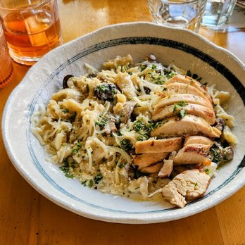 Brava Garden Eatery - Campanelli mushroom with chicken breast added - Wine Bars Near Me - Pleasanton, California
