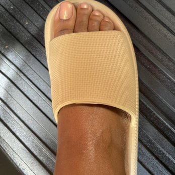 Island Nails Lounge - This is my pedicure with a color that is obviously too light with some shimmer. - Nail Salons Near Me - Cypress, Texas