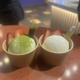 Matcha mochi ice cream and Honey mochi ice cream Matcha mochi ice cream and Honey mochi ice cream