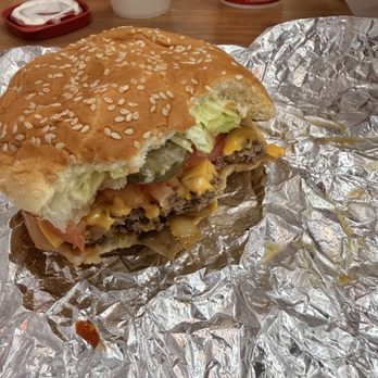 Five Guys - A Little Cheeseburger "all the way" - Burgers Near Me - Overland Park, Kansas