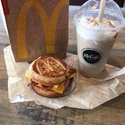 McGriddle and caramel frappe