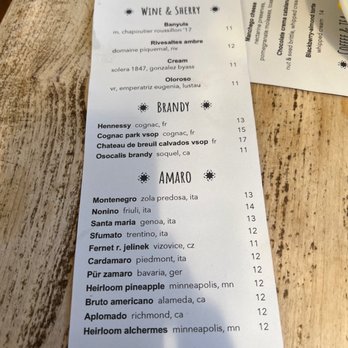 The Well - This is the dessert menu and wines. - Bars Near Me - Oakland, California