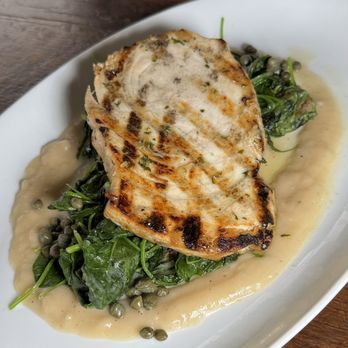 Forge & Vine - Grilled Swordfish Meunière - American Near Me - Groton, Massachusetts Forge & Vine - Grilled Swordfish Meunière - American Near Me - Groton, Massachusetts