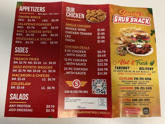 Menu photo 2 Speedy's Grub Shack Cleveland, OH Menu photo 2 Speedy's Grub Shack Cleveland, OH