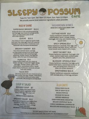 Menu photo 1 Sleepy Opossum Cafe Springfield, MO