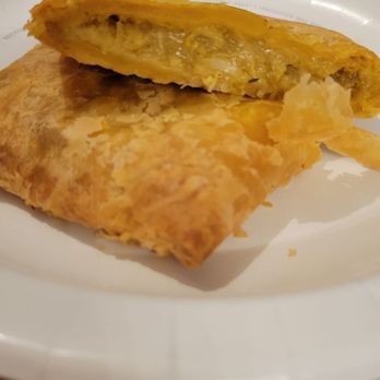 Hogans Jamaican Food Spot - Jamaican Patties (chicken? My husband ordered so not 100% sure.) - Caribbean Near Me - Austin, Texas Hogans Jamaican Food Spot - Jamaican Patties (chicken? My husband ordered so not 100% sure.) - Caribbean Near Me - Austin, Texas