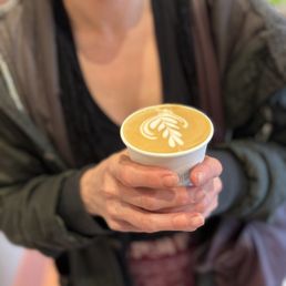 Post Yoga class treat- almond milk latte