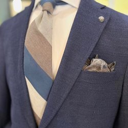 Travers Mahan Apparel - Navy blazer with a tie