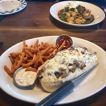 Cap City Fine Diner and Bar - Philly Cheese Steak with sweet potato fries - Diners Near Me - Dublin, Ohio