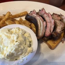 Outback Smoke Shack & Brewhouse - Smoked baby back ribs, fires an potato salad