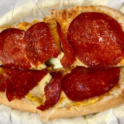 City Sandwich Company - Garlic cheese toast with pepperoni added.