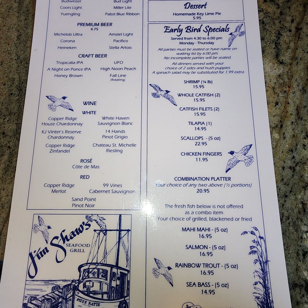 Jim Shaw's Restaurant - Menu - Seafood Near Me - Macon, Georgia Jim Shaw's Restaurant - Menu - Seafood Near Me - Macon, Georgia