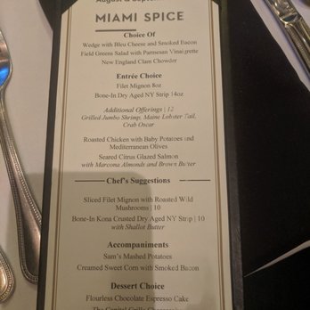 The Capital Grille - Miami Spice Menu - Steakhouses Near Me - Miami, Florida