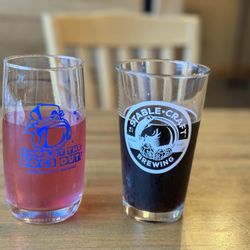 Blueberry soda and Oatmeal Stout