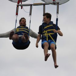 Father and son flying high in Ocean City, NJ