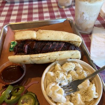 Mission St BBQ - Large tri tip sandwich and 1 side Mac N cheese - Barbeque Near Me - Santa Cruz, California Mission St BBQ - Large tri tip sandwich and 1 side Mac N cheese - Barbeque Near Me - Santa Cruz, California