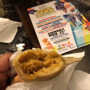 Fancy Loaf Caribbean Bakery & Restaurant - Reheated Saltfish Patty.. (45) Sec in microwave and it's just as good as yesterday! Filled with Saltfish - Caribbean Near Me - Miami, Florida