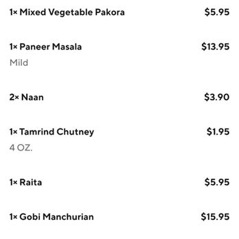 Village Tandoor - North Indian restaurant - Our door dash order (enough for two and a full leftover night) - Indian Near Me - Northridge, California Village Tandoor - North Indian restaurant - Our door dash order (enough for two and a full leftover night) - Indian Near Me - Northridge, California