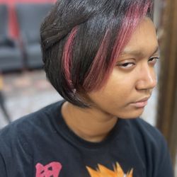 Aviance Hair Studio - Press & Curl and a few Highlights for High School Student!!