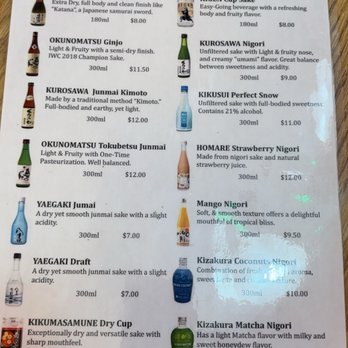 Dragon Sushi - Sake menu - Sushi Bars Near Me - Albuquerque, New Mexico