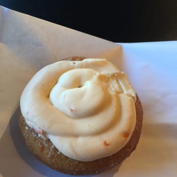 Legendary Doughnuts - Lucille Ball - vanilla cake donut with orange, cream cheese, white chocolate frosting - Donuts Near Me - Tacoma, Washington Legendary Doughnuts - Lucille Ball - vanilla cake donut with orange, cream cheese, white chocolate frosting - Donuts Near Me - Tacoma, Washington