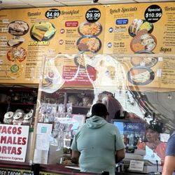 Santos Taqueria Express - Menu board.