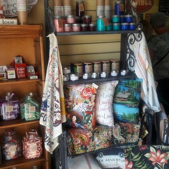 Main Street Mercantile - Printed cloths, pillows, and a variety of bath salts next to the old fashion candy shelf - Souvenir Shops Near Me - Seal Beach, California Main Street Mercantile - Printed cloths, pillows, and a variety of bath salts next to the old fashion candy shelf - Souvenir Shops Near Me - Seal Beach, California