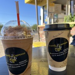 Fratelli Espresso - Caramel frappe and caramel macchiato hot