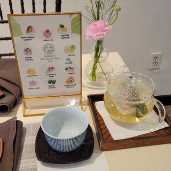 Cha-An - table set up, menu and hot tea - Japanese Near Me - New York, New York