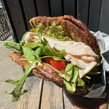 Avenues San Francisco - Turkey Pesto Sandwich (on sourdough Panini) I left off the bacon. - Coffee & Tea Near Me - San Francisco, California Avenues San Francisco - Turkey Pesto Sandwich (on sourdough Panini) I left off the bacon. - Coffee & Tea Near Me - San Francisco, California