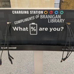 Branigan Library - Charging station at the lounge.
