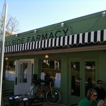 Hillside Farmacy - Cute outdoor dining on a great spring day - New American Near Me - Austin, Texas