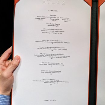 Atlas - Dinner menu (2 of 3). Starters. - New American Near Me - Atlanta, Georgia