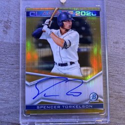 Teammates - Spencer Torkelson gold auto /50 hit from a hobby box of Bowman Draft at Teammates.
