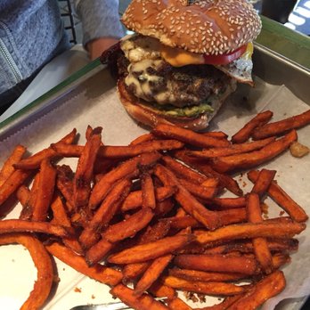 Kaya - Kaya burger with sweet potato fries - Caribbean Near Me - Pittsburgh, Pennsylvania