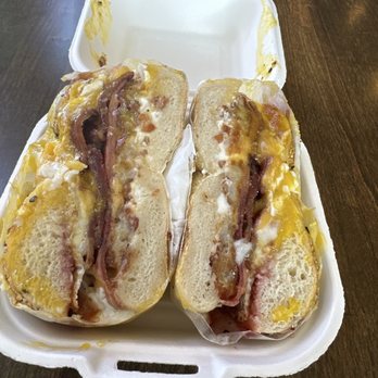Nomad Donuts - Hash and Ham on an everything bagel - Donuts Near Me - San Diego, California Nomad Donuts - Hash and Ham on an everything bagel - Donuts Near Me - San Diego, California