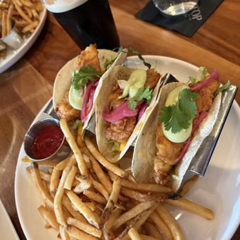 Rail Stop Restaurant & Bar - Baja Fish Tacos ($22) - New American Near Me - Boston, Massachusetts Rail Stop Restaurant & Bar - Baja Fish Tacos ($22) - New American Near Me - Boston, Massachusetts