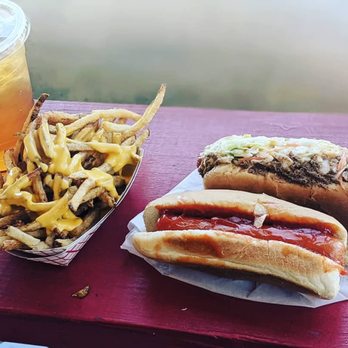Jack's Cosmic Dogs - Galactic dog, plain dog with ketchup, cheese fries and sweet tea - Hot Dogs Near Me - Mount Pleasant, South Carolina