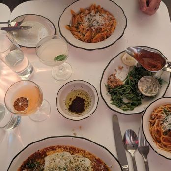 Caruso's Grocery - Chicken Parm, penne vodka, and remnants of calamari - Italian Near Me - Washington, DC, District of Columbia
