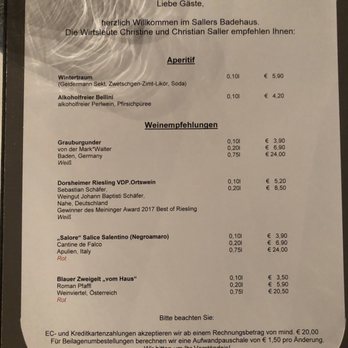 Sallers Badehaus - Menu - Bavarian Near Me - Bernau am Chiemsee, BY