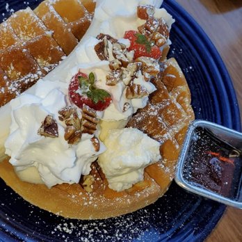 Eight AM - Banana Nut waffles - New American Near Me - San Francisco, California Eight AM - Banana Nut waffles - New American Near Me - San Francisco, California