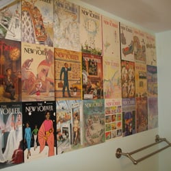 Red Ladder Painting - Those are real magazine covers!
