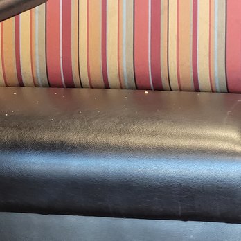 Subway - a black leather bench with a striped back - Sandwiches Near Me - Lake Wales, Florida