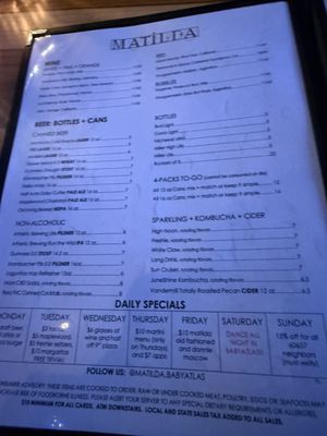 Menu photo 1 Matilda Chicago, IL