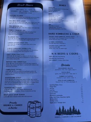 Menu photo 1 Fairfax Brewing Company Fairfax, CA Menu photo 1 Fairfax Brewing Company Fairfax, CA
