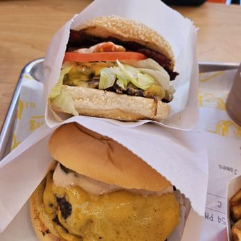 Proudly Serving - PS Burger (Bottom) and Juicy James (Top) - Burgers Near Me - Long Beach, California