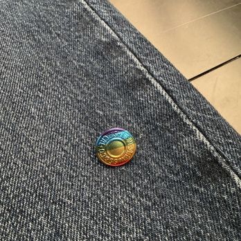 Levi's - Picked this button for one of my new pants! Metallic Rainbow. Button has SF CAL laser embroidered. Very cool - Men's Clothing Near Me - San Diego, California Levi's - Picked this button for one of my new pants! Metallic Rainbow. Button has SF CAL laser embroidered. Very cool - Men's Clothing Near Me - San Diego, California