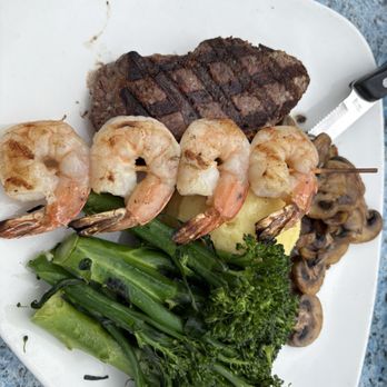 Ivar's Salmon House - 6 oz sirloin with grilled shrimp skewer - Seafood Near Me - Seattle, Washington Ivar's Salmon House - 6 oz sirloin with grilled shrimp skewer - Seafood Near Me - Seattle, Washington