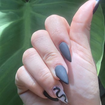 Beautiful Nails - The design (snake) I was happy with but the shapes are all different and not properly done. - Nail Salons Near Me - Homestead, Florida Beautiful Nails - The design (snake) I was happy with but the shapes are all different and not properly done. - Nail Salons Near Me - Homestead, Florida