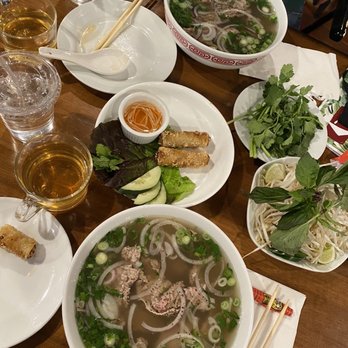 Saigon Kitchen - Vietnamese Miniature Spring Rolls, two Beef Combo Pho House Specialty Soup - Vietnamese Near Me - Fort Lee, New Jersey